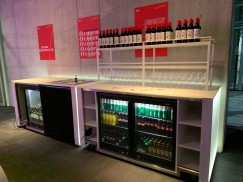 The self service bar they set up for us. We ran our of beer half way through the night but could always go up to the main bar on floor 7 where we had a company tab open each evening.
